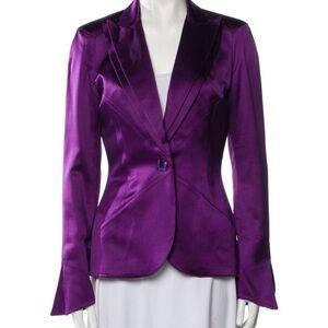 THIERRY MUGLER Purple Women's Satin Blazer Jacket